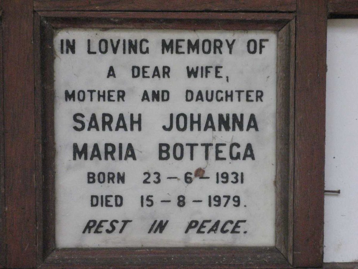 BOTTEGA Sarah Johanna Maria 1931-1979