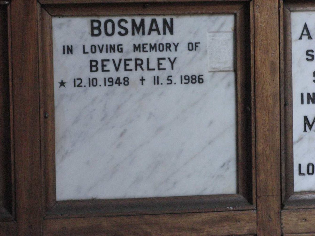 BOSMAN Beverley 1948-1986