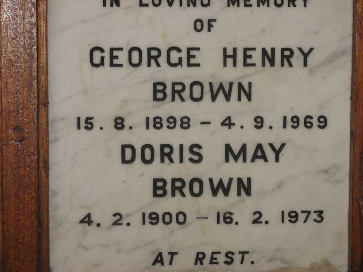 BROWN George Henry 1898-1969 &amp; Doris May 1900-1973