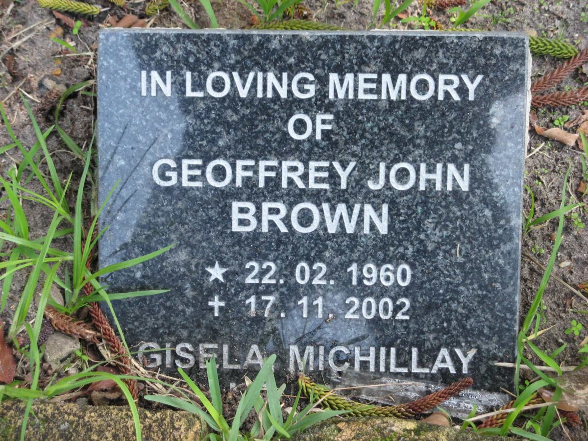 BROWN Geoffrey John 1960-2002 :: ? Gisela Michillay