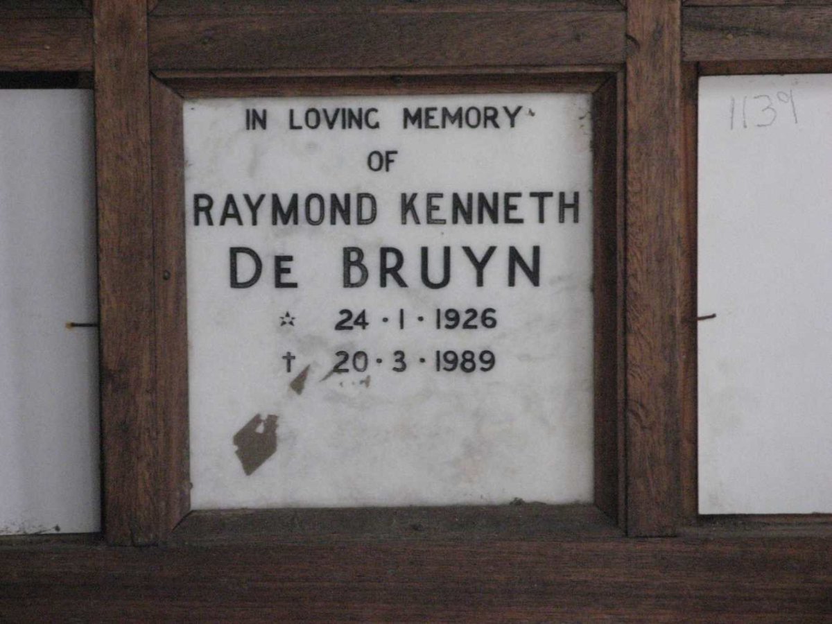 BRUYN Raymond Kenneth, de 1926-1989