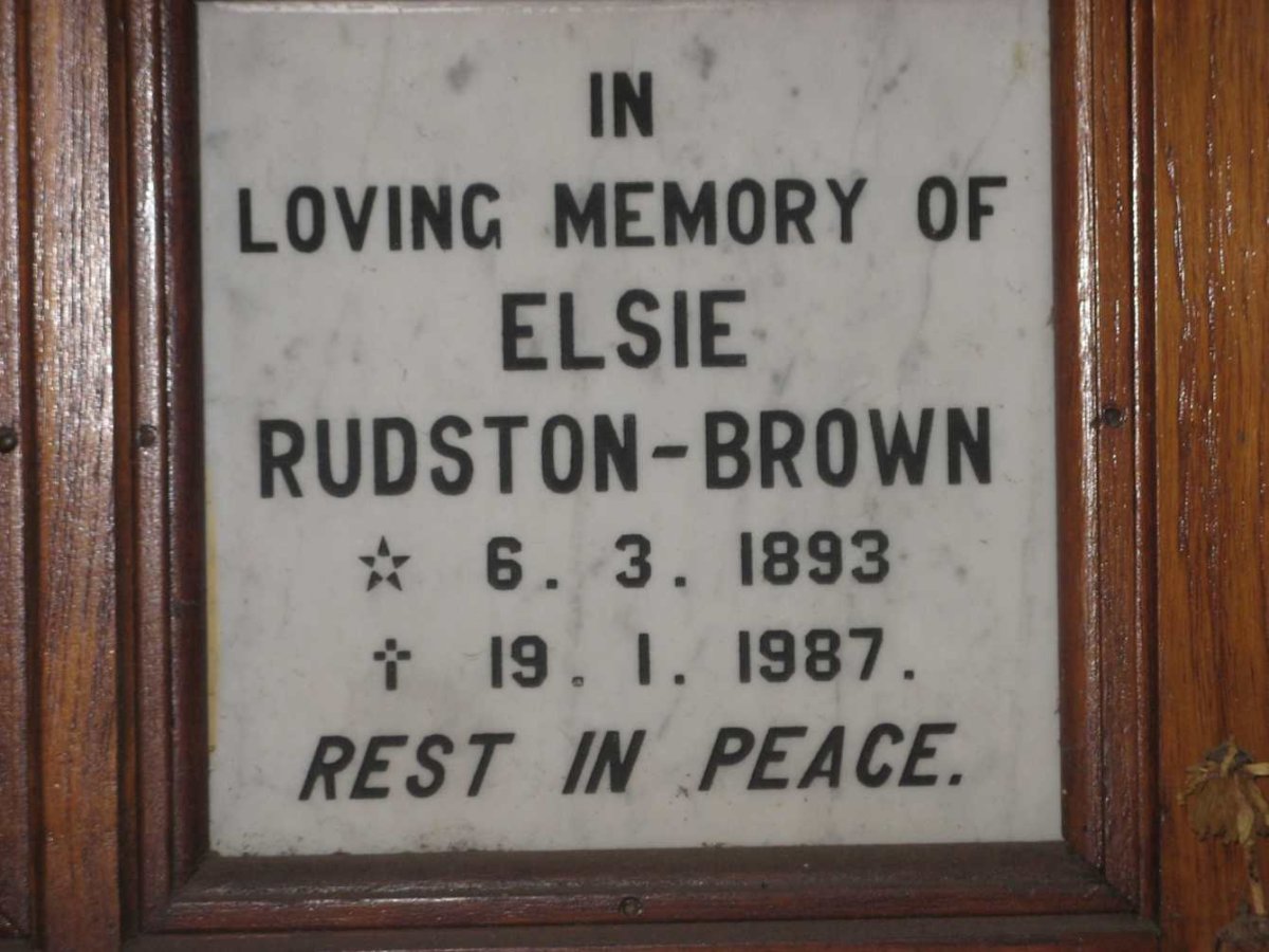 BROWN Elsie, RUDSTON 1893-1987