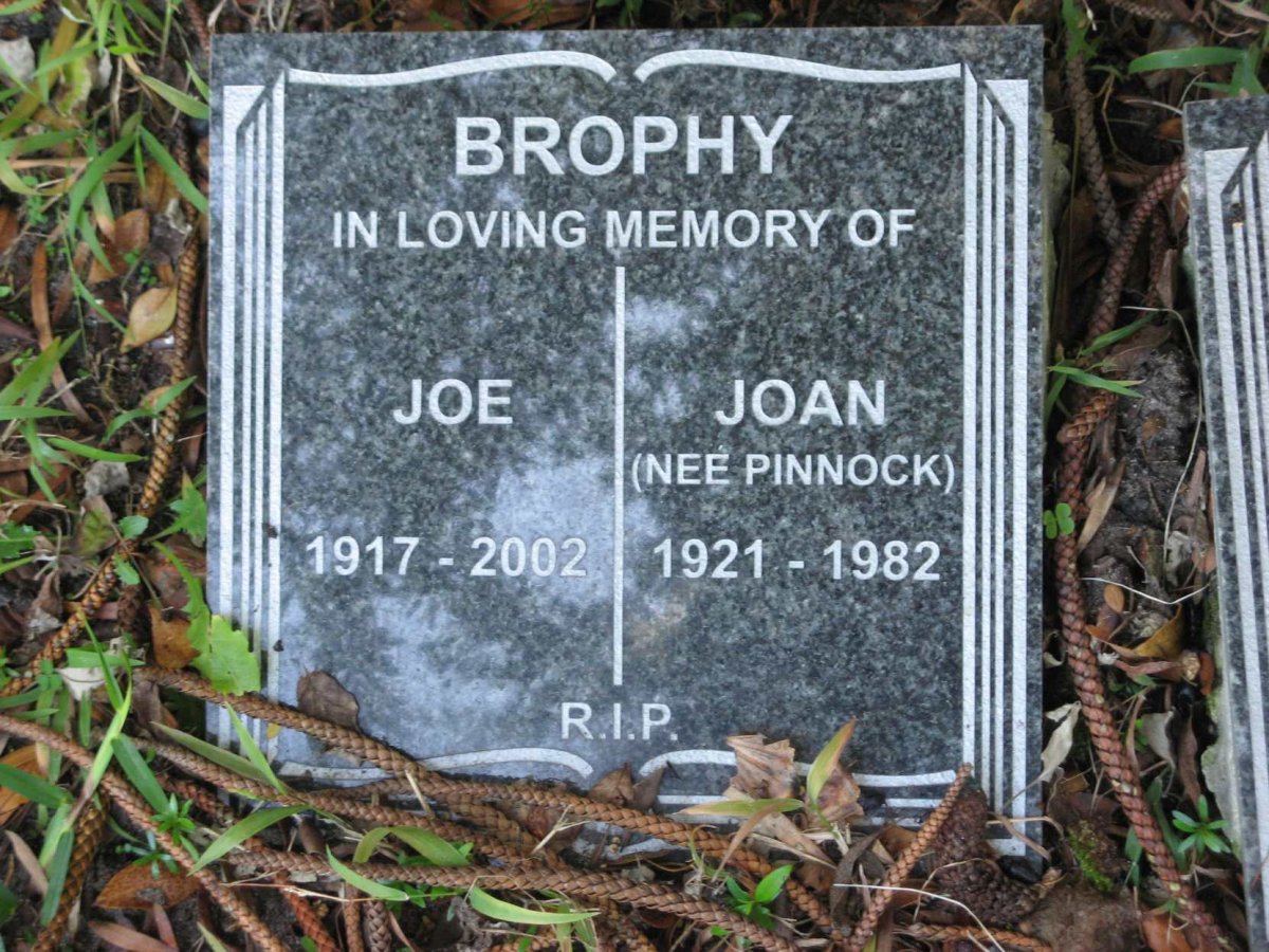 BROPHY Joe 1917-2002 &amp; Joan PINNOCK 1921-1982