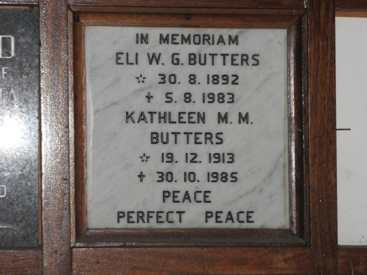 BUTTERS Eli W.G. 1892-1983 :: BUTTERS Kathleen M.M. 1913-1985