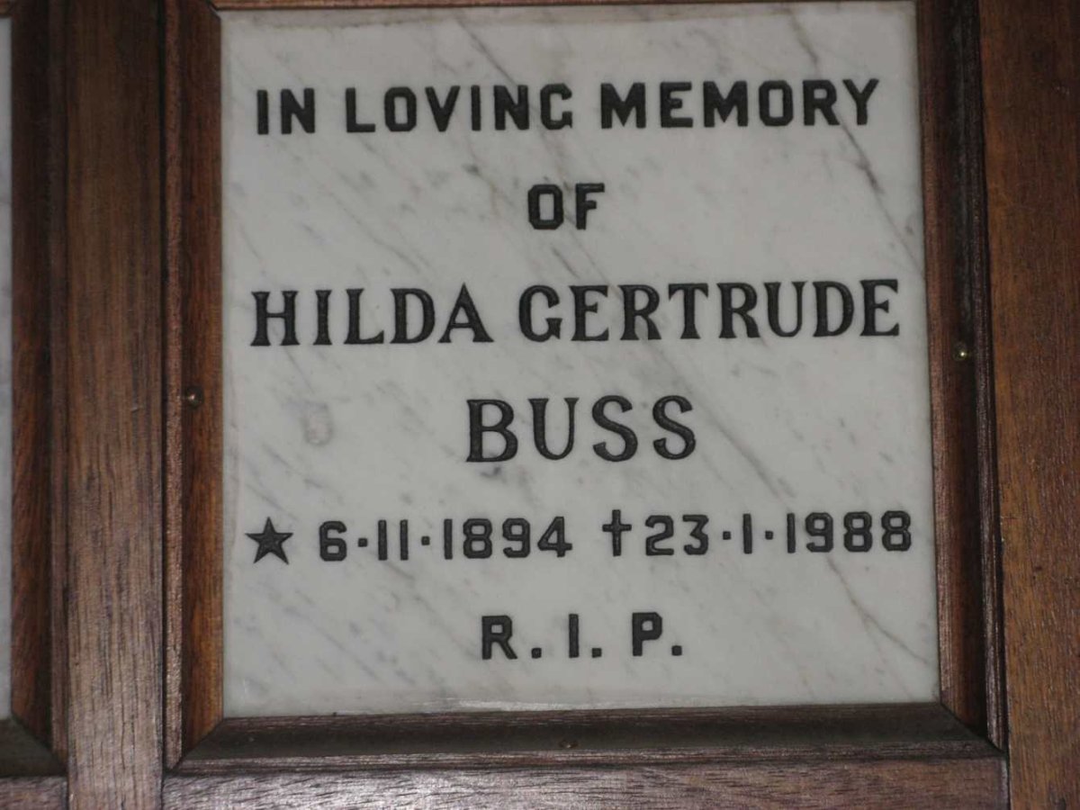 BUSS Hilda Gertrude 1894-1988