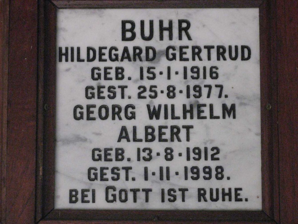BUHR Georg Wilhelm Albert 1912-1998 &amp; Hildegard Gertrud 1916-1977