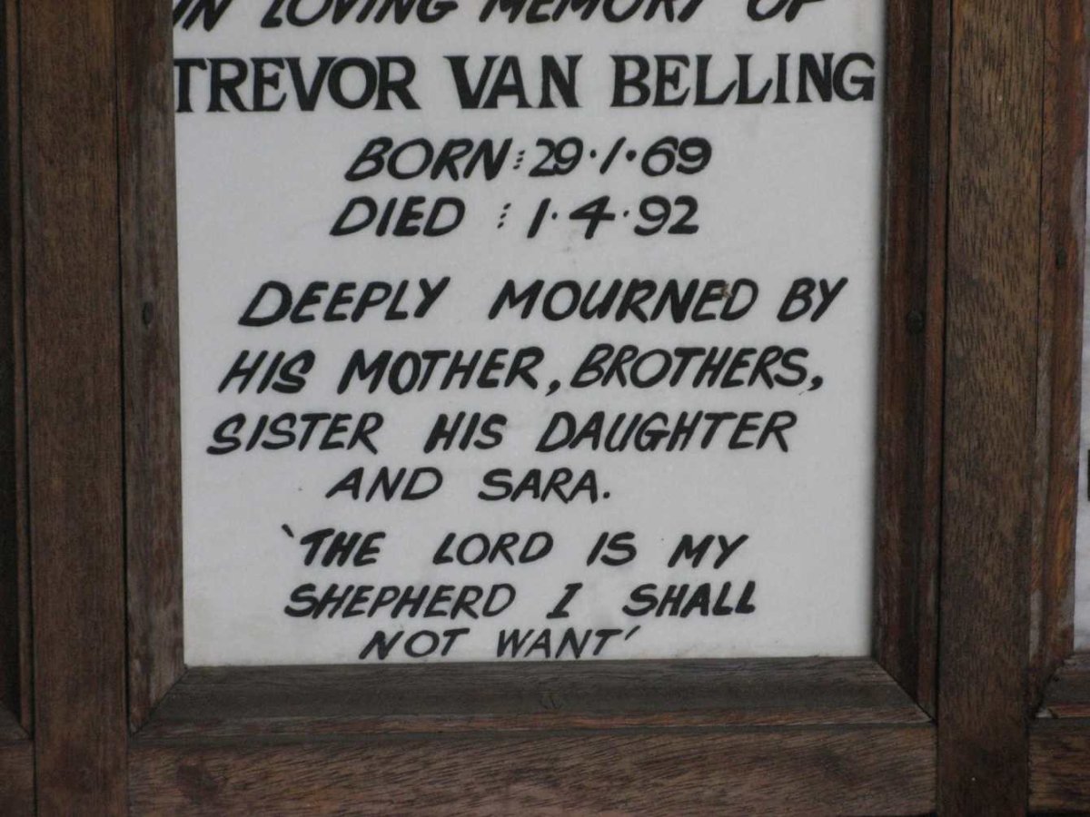 BELLING Trevor, van 1969-1992