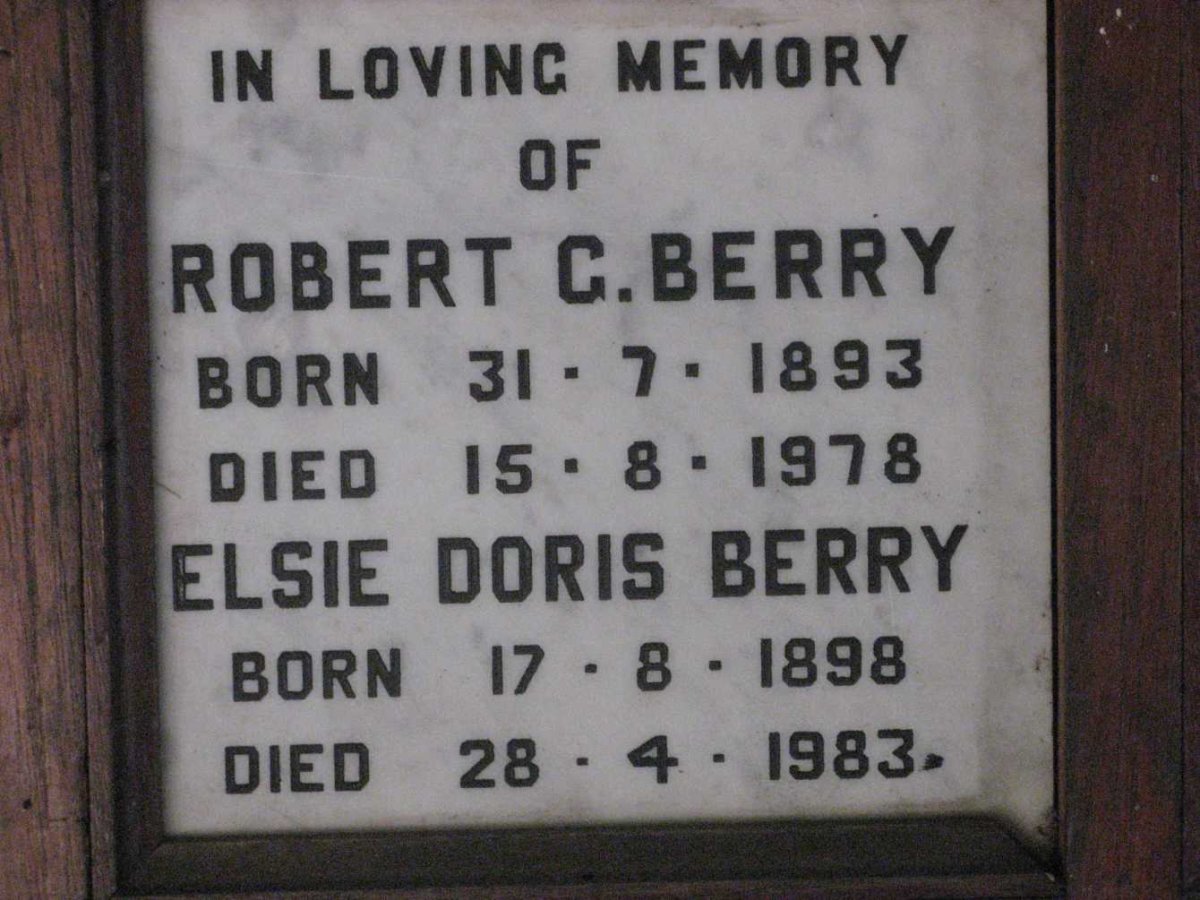 BERRY Robert G. 1893-1978 &amp; Elsie Doris 1898-1983