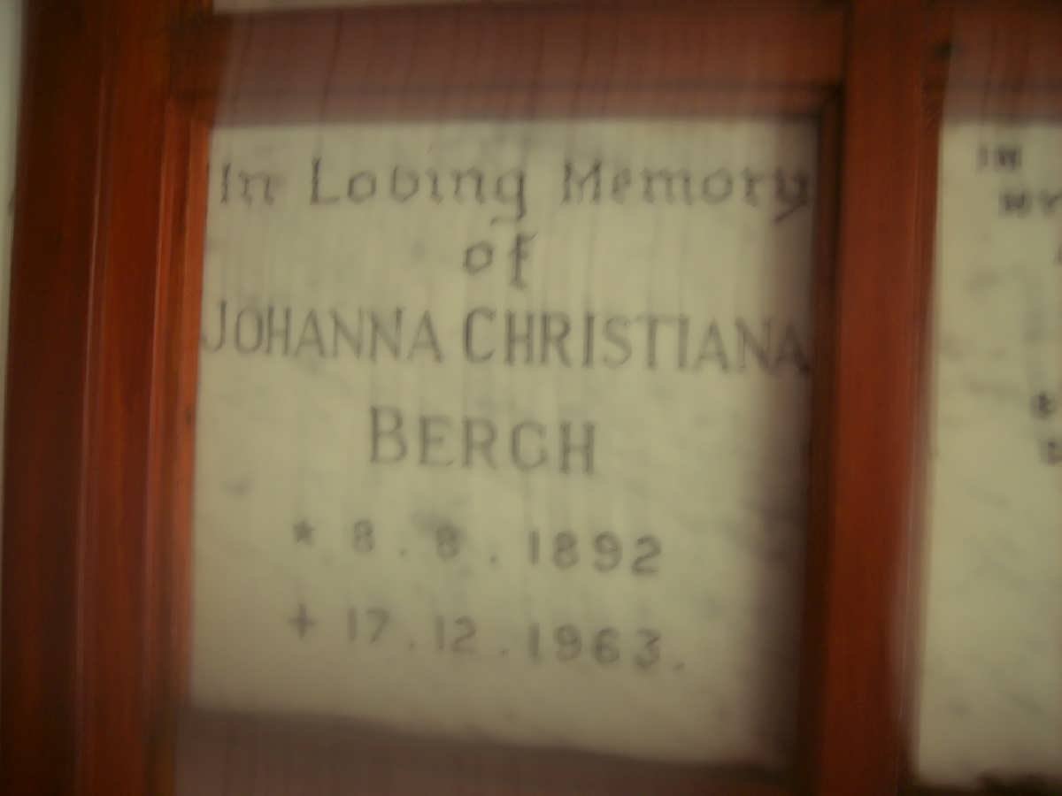 BERGH Johanna Christiana 1892-1963