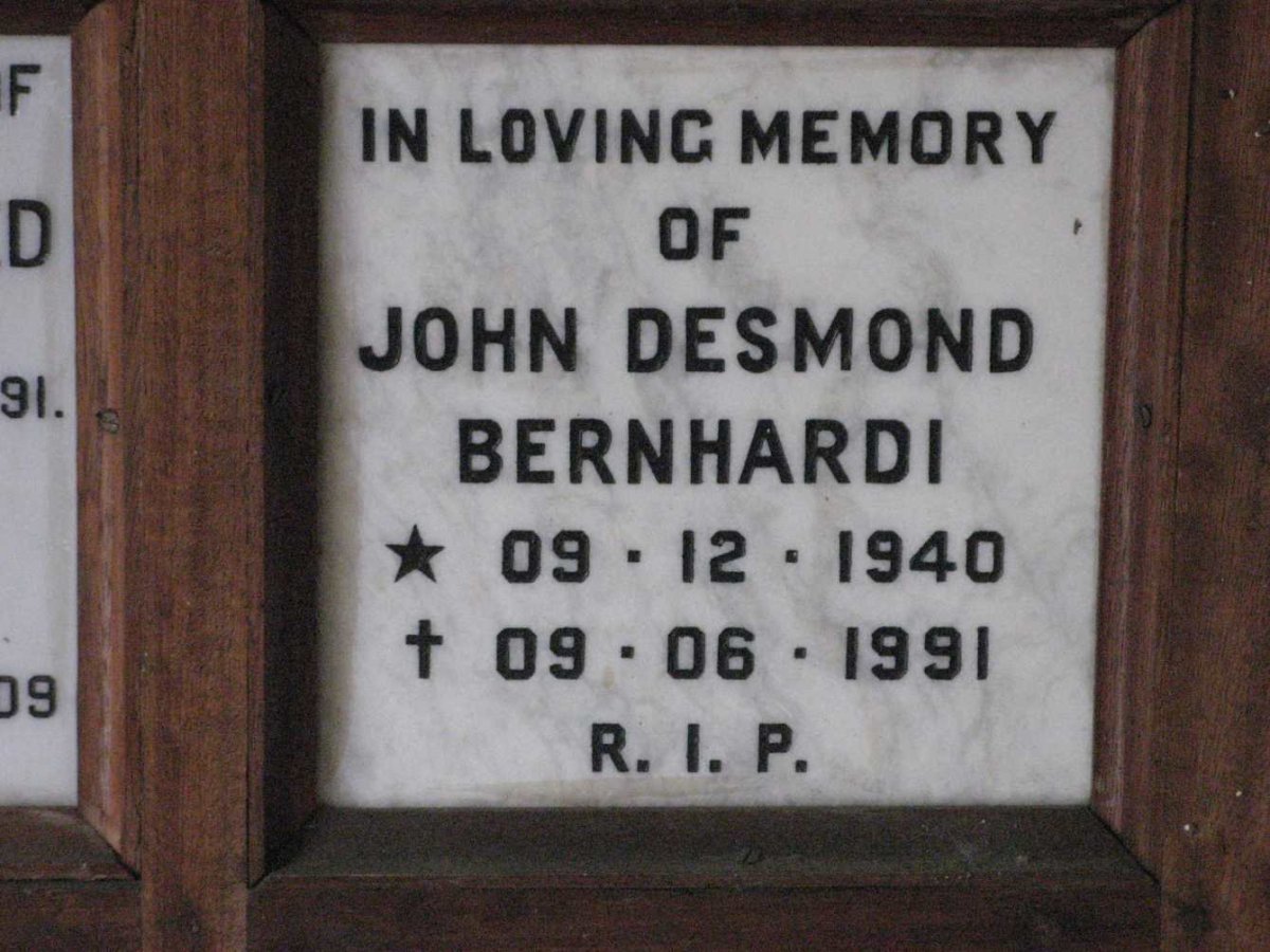BERNHARDI John Desmond 1940-1991