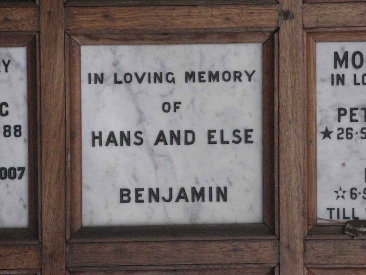 BENJAMIN Hans &amp; Else