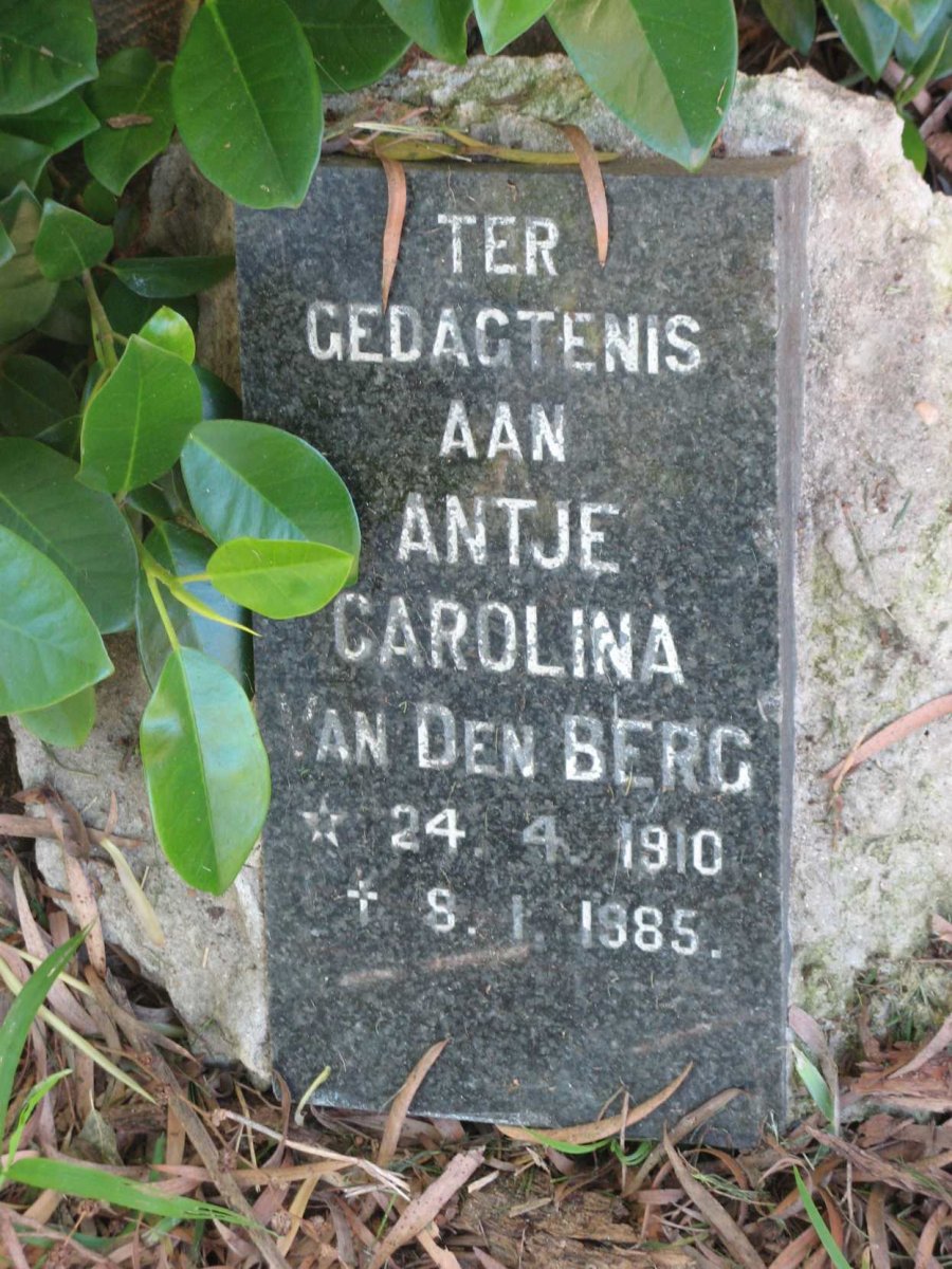 BERG Antje Carolina, van den 1910-1985