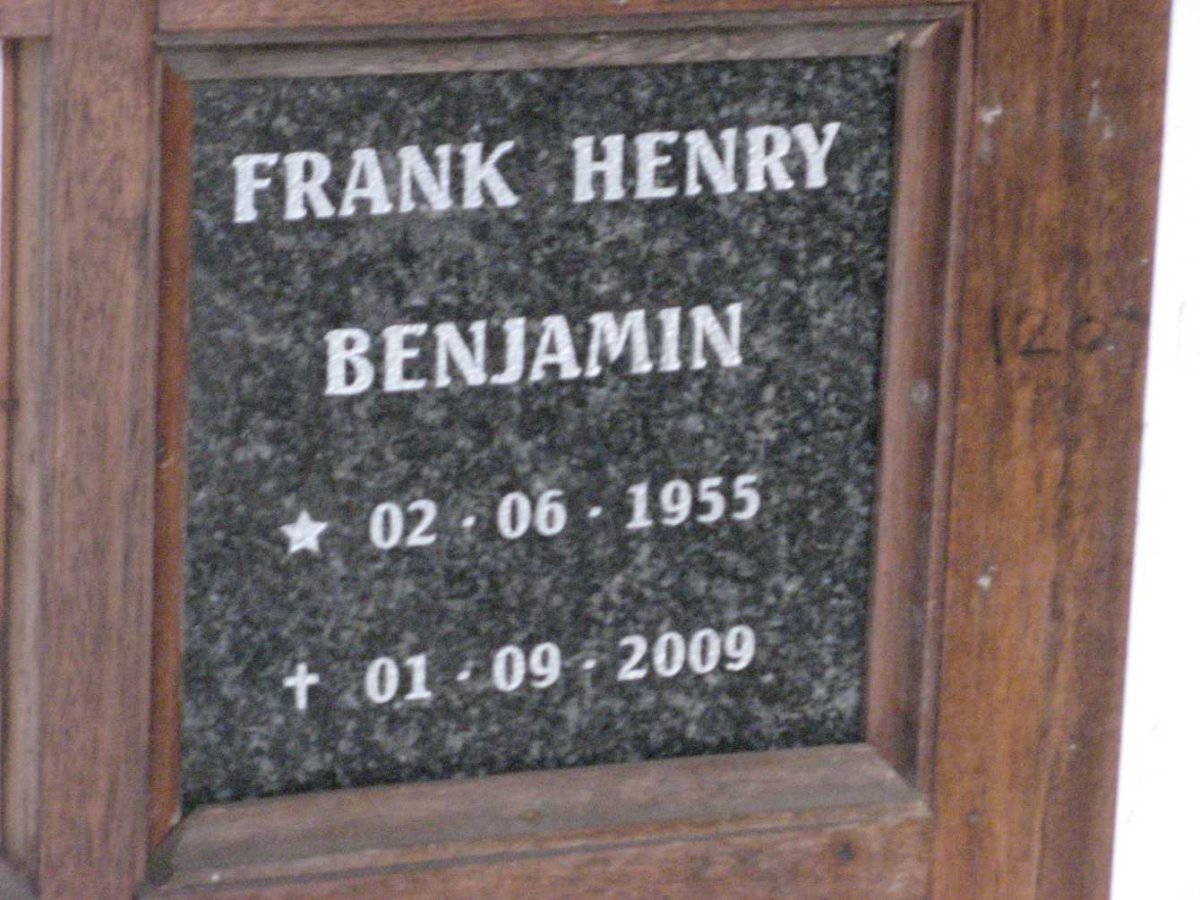 BENJAMIN Frank Henry 1955-2009