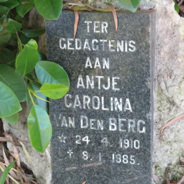 BERG Antje Carolina, van den 1910-1985