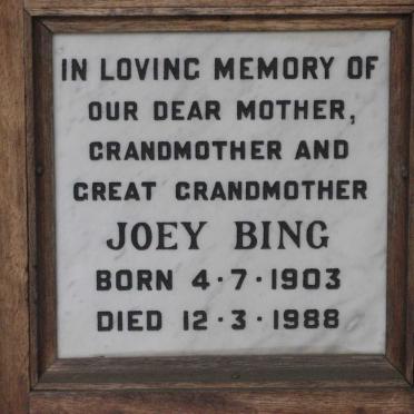 BING Joey 1903-1988