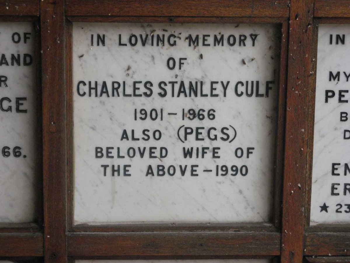 CULF Charles Stanley 1901-1966 &amp; Pegs -1990