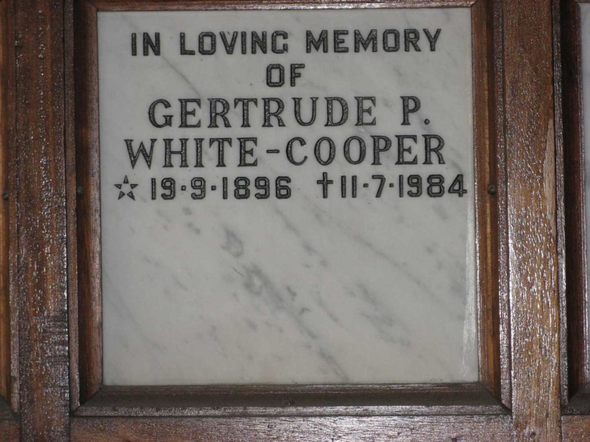 COOPER Gertrude P., WHITE 1896-1984