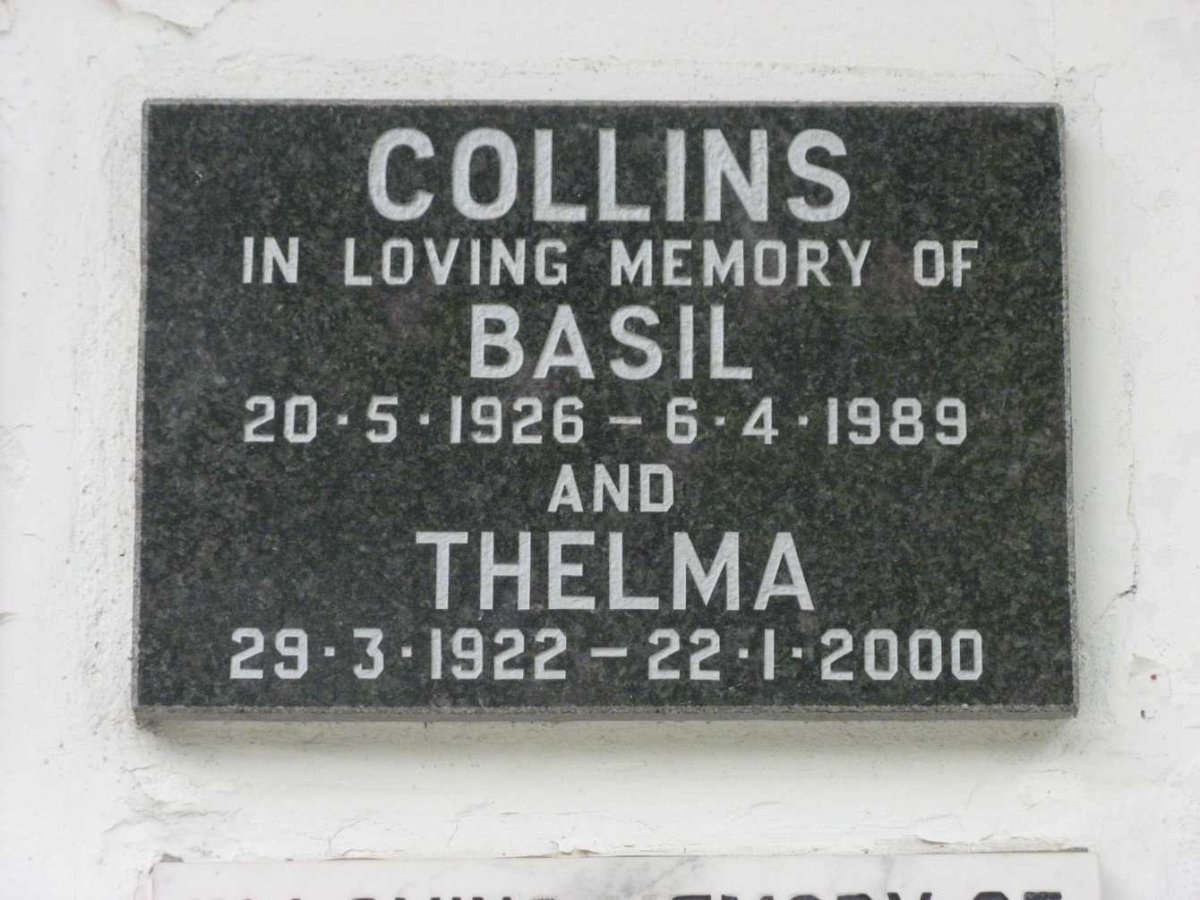 COLLINS Basil 1926-1989 &amp; Thelma 1922-2000