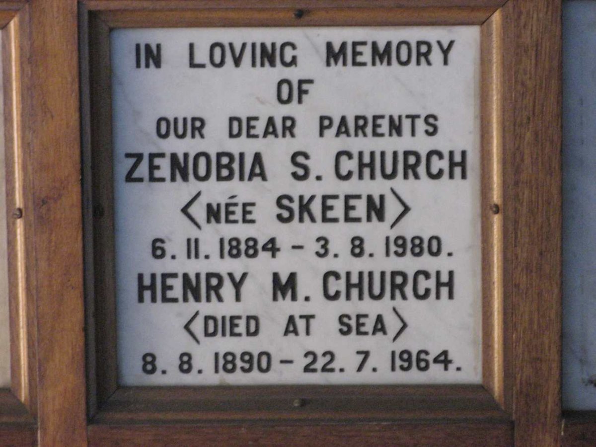 CHURCH Henry M. 1890-1964 &amp; Zenobia S. SKEEN 1884-1980