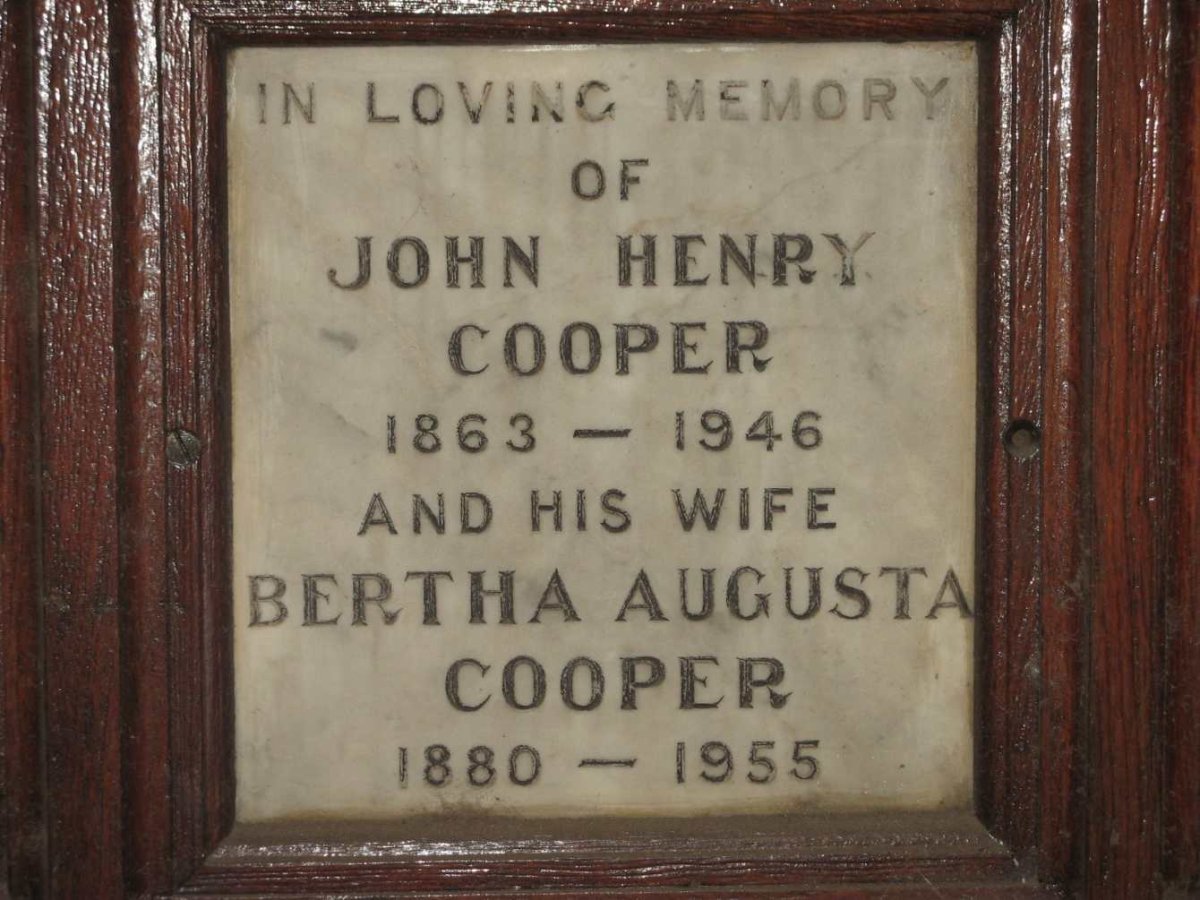 COOPER John Henry 1863-1946 &amp; Bertha Augusta 1880-1955