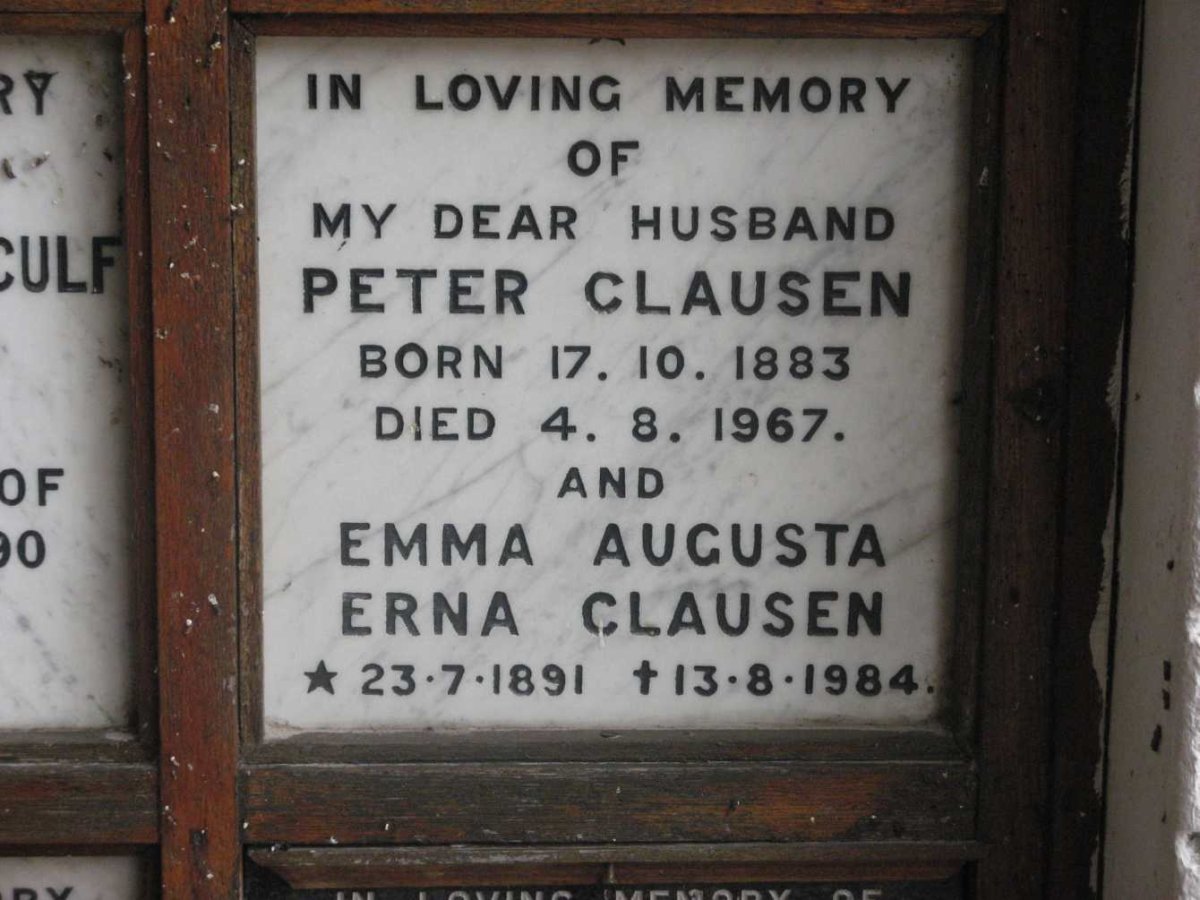 CLAUSEN Peter 1883-1967 &amp; Emma Augusta Erna 1891-1984