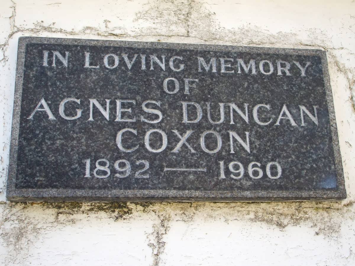 COXON Agnes Duncan 1892-1960