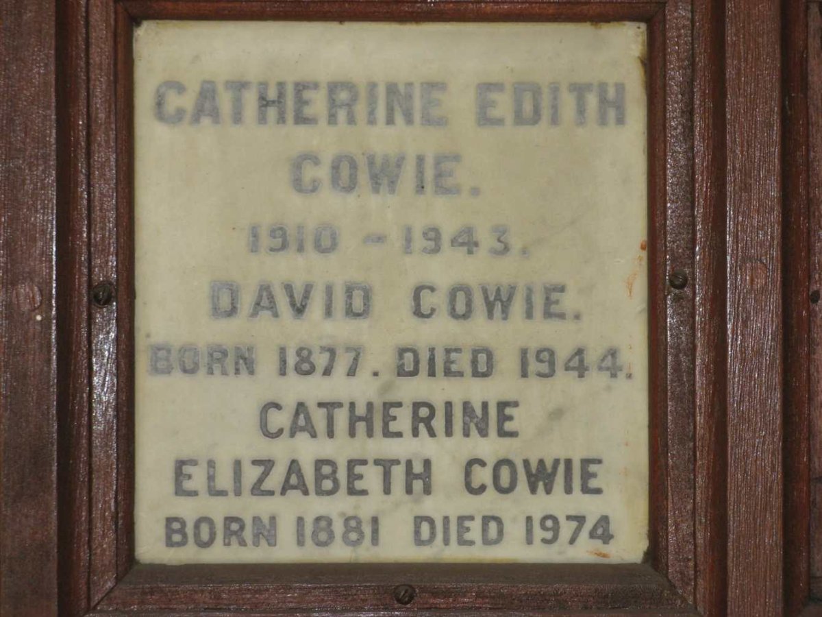 COWIE David 1877-1944 &amp; Catherine Elizabeth 1881-1974 :: COWIE Catherine Edith 1910-1943