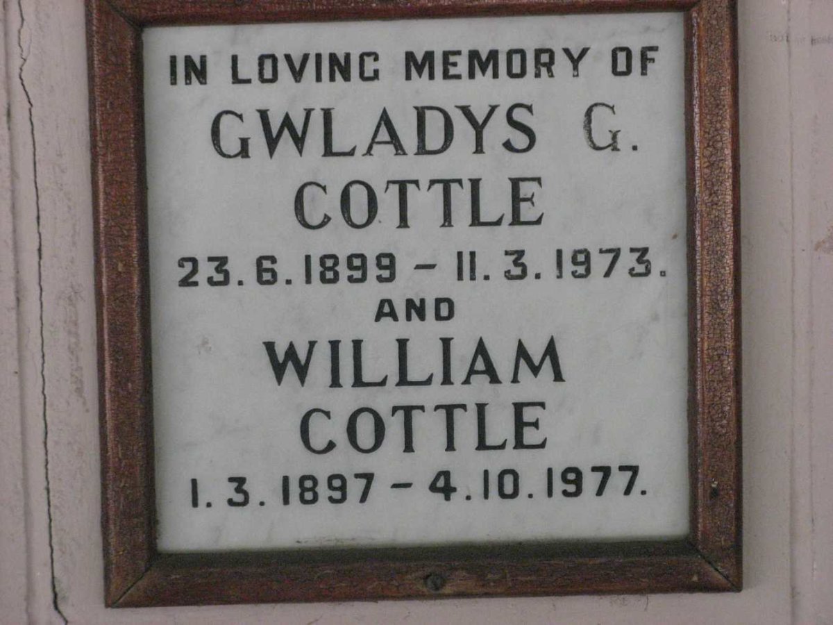 COTTLE William 1897-1977 &amp; Gwladys G. 1899-1973