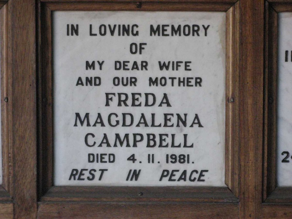 CAMPBELL Freda Magdalena -1981