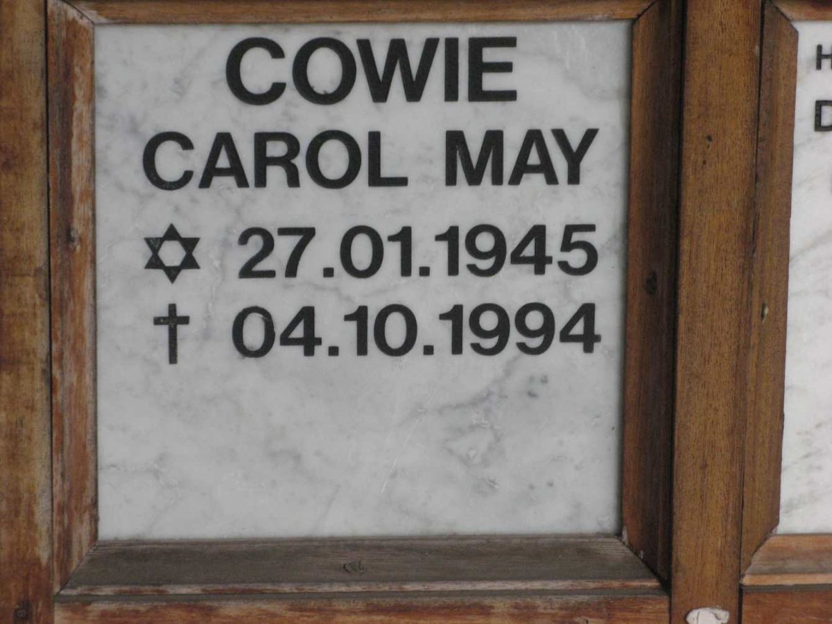 COWIE Carol May 1945-1994