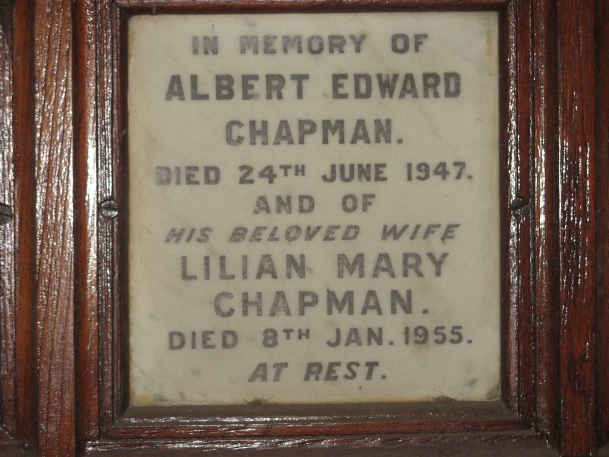 CHAPMAN Albert Edward -1947 &amp; Lilian Mary -1955