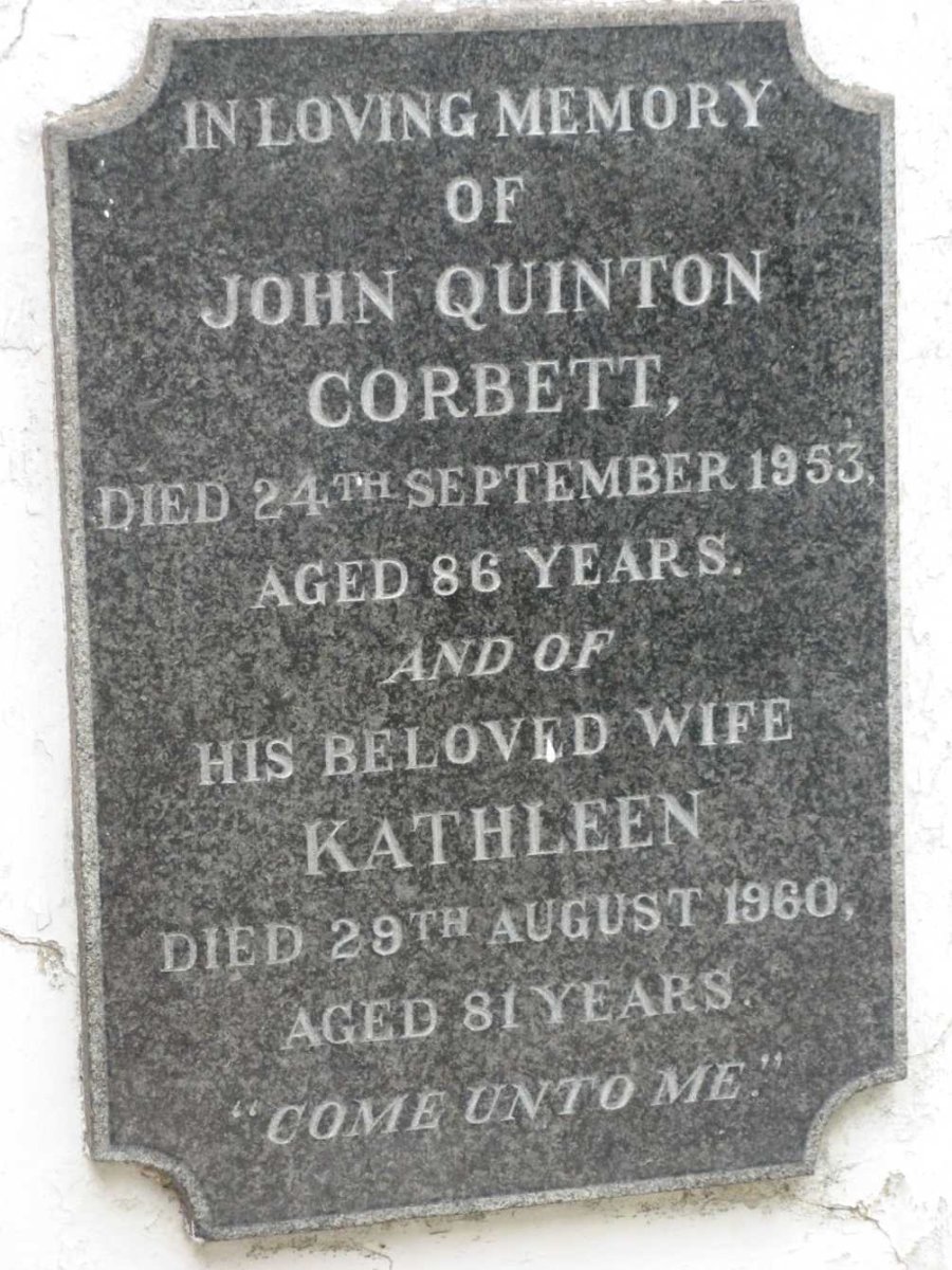 CORBETT John Quinton -1953 &amp; Kathleen -1960