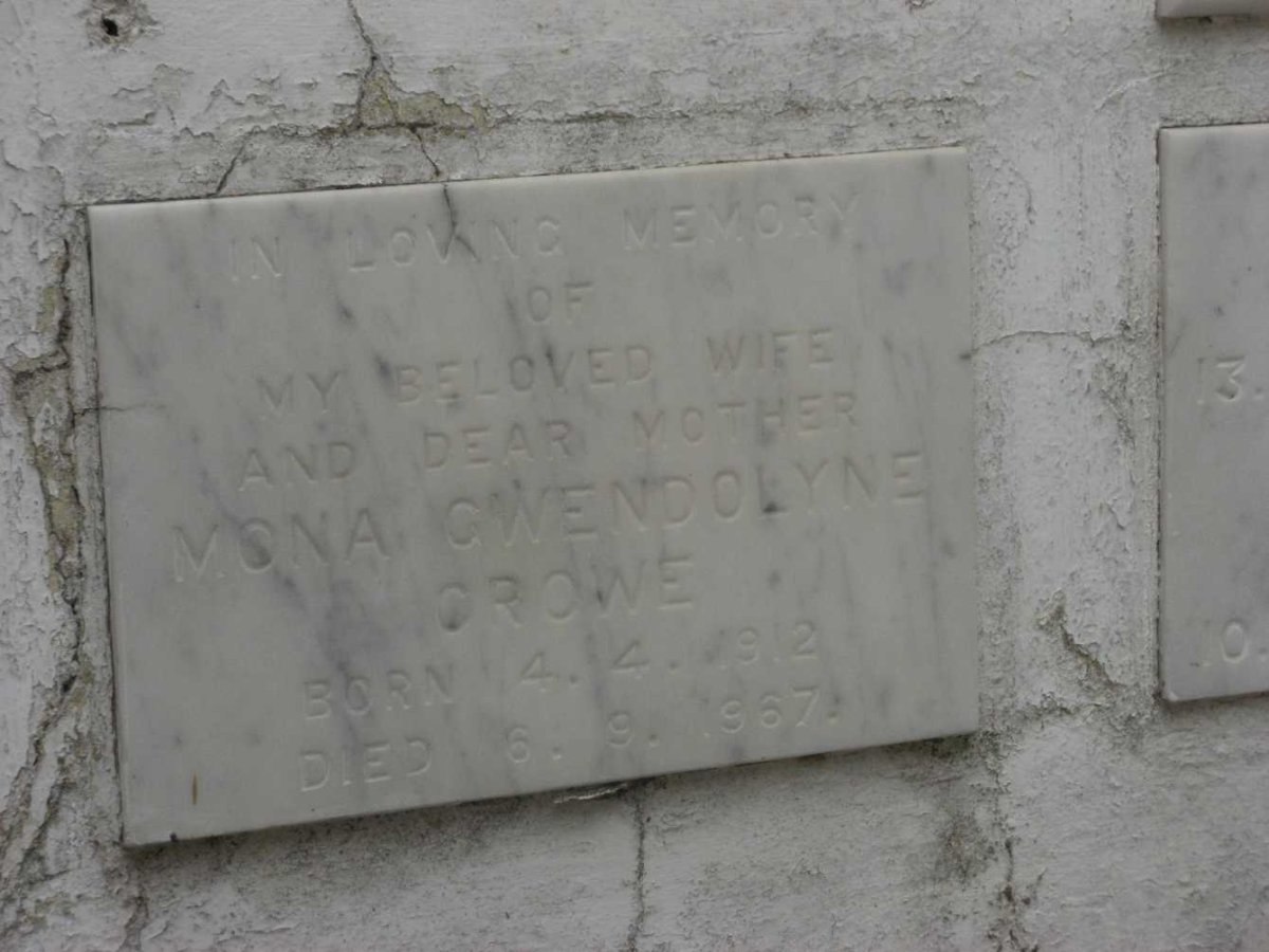 CROWE Mona Gwendolyne 1912-1967