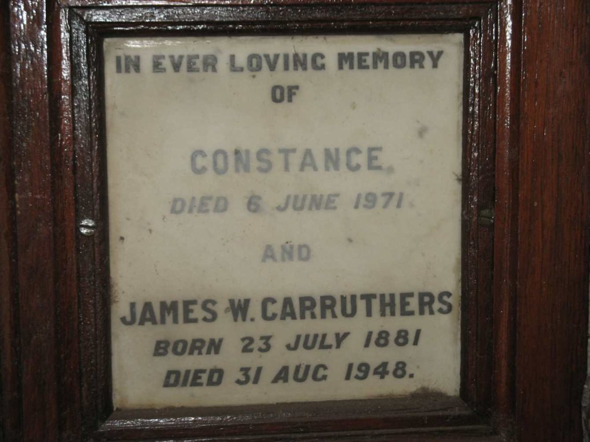 CARRUTHERS James W. 1881-1948 &amp; Constance -1971