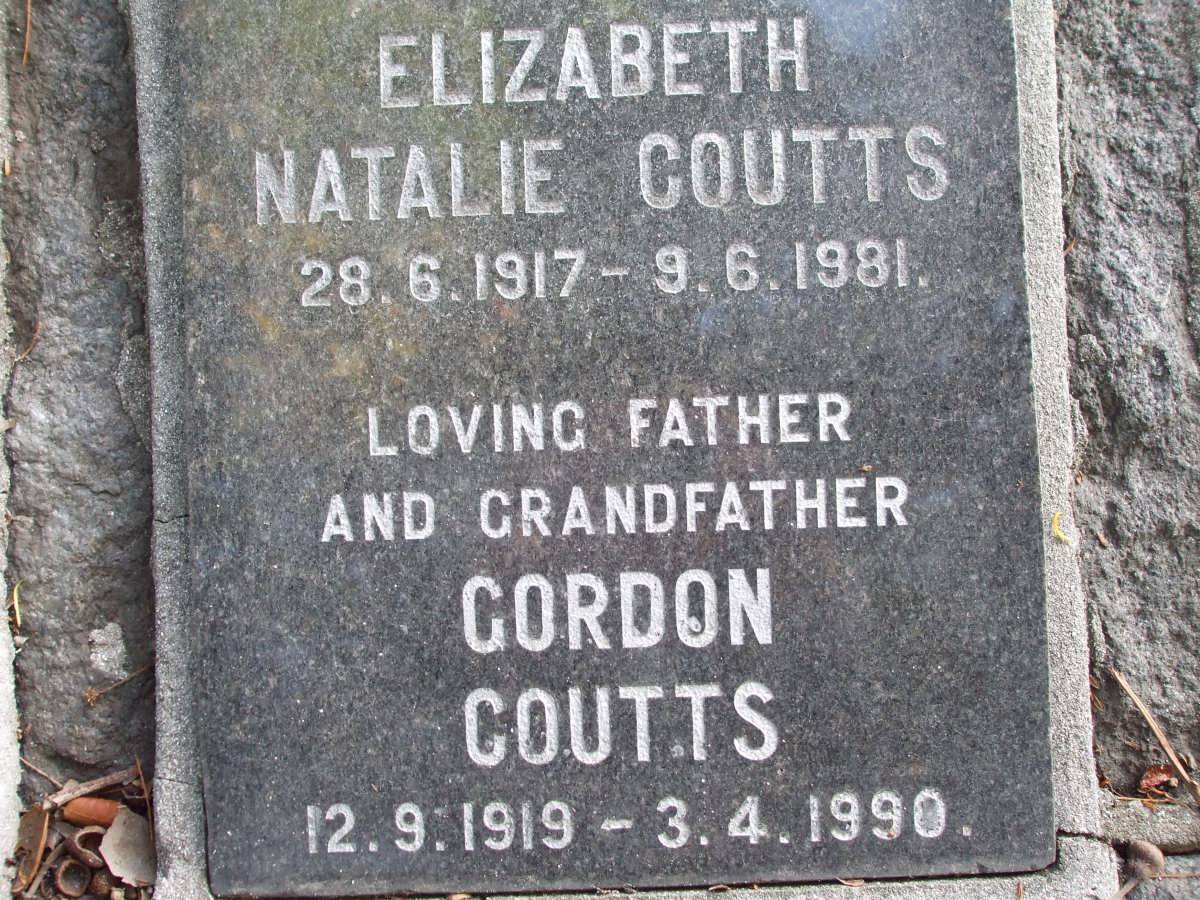 COUTTS Gordon 1919-1990 &amp; Elizabeth Natalie 1917-1981