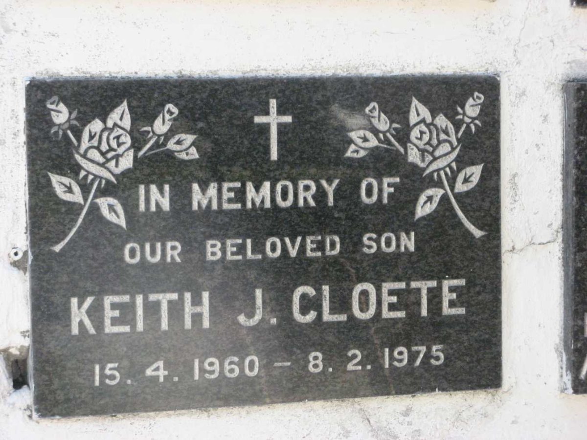 CLOETE Keith J. 1960-1975
