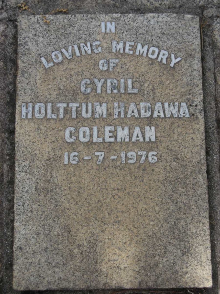 COLEMAN Cyril Holttum Hadawa? -1976