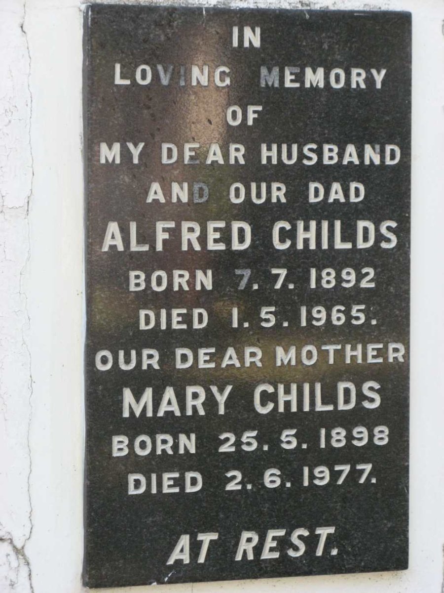 CHILDS Alfred 1892-1965 &amp; Mary 1898-1977