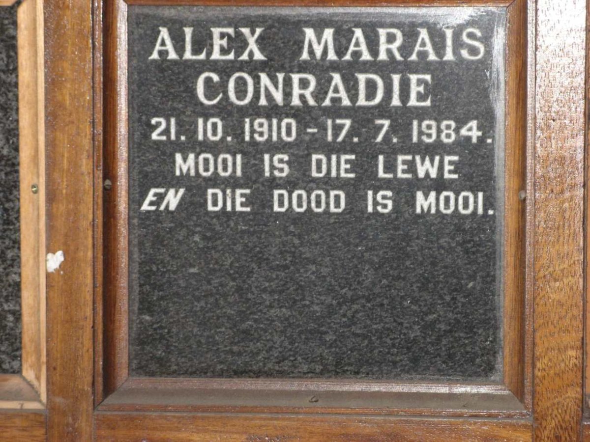 CONRADIE Alex Marais 1910-1984