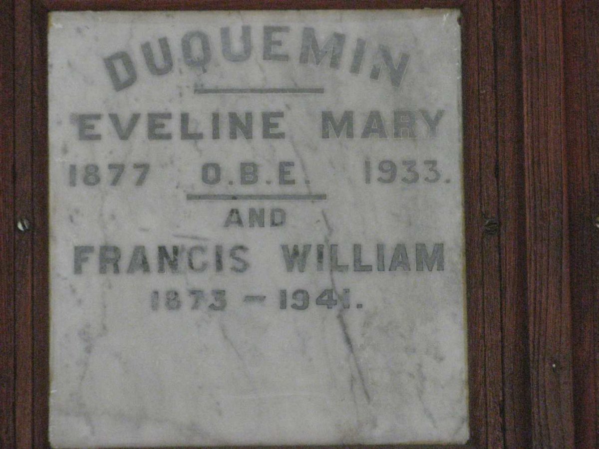 DUQUEMIN Francis William 1873-1941 &amp; Eveline Mary 1877-1933