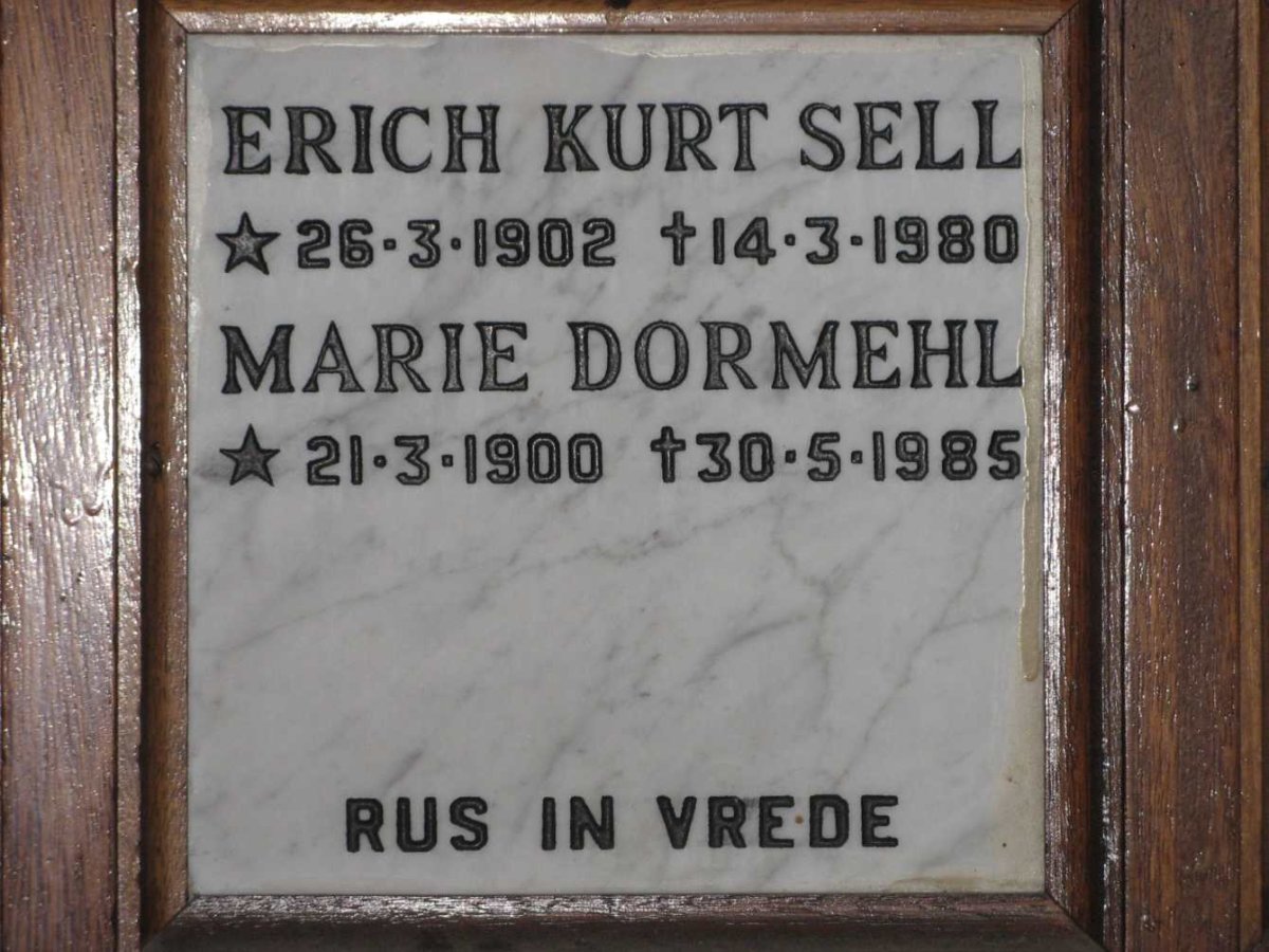 DORMEHL Marie 1900-1985 :: SELL Erich Kurt 1902-1980