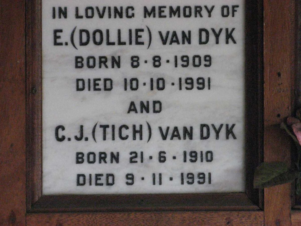 DYK C.J., van 1910-1991 &amp; E. 1909-1991