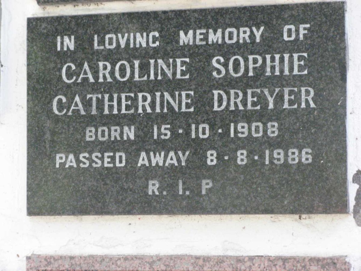 DREYER Caroline Sophie Catherine 1908-1986