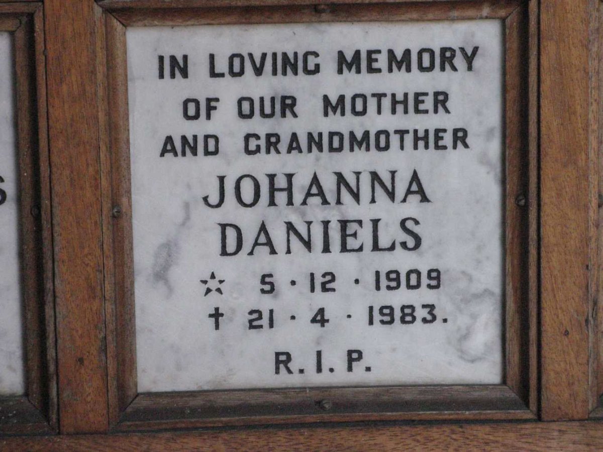 DANIELS Johanna 1909-1983