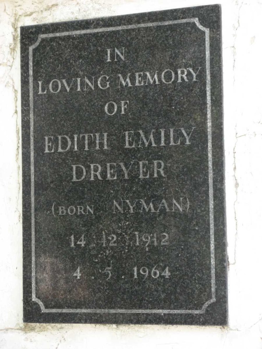DREYER Edith Emily nee NYMAN 1912-1964