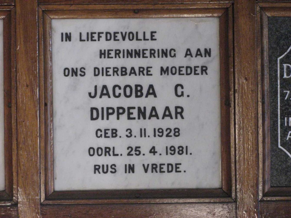 DIPPENAAR Jacoba G. 1928-1981