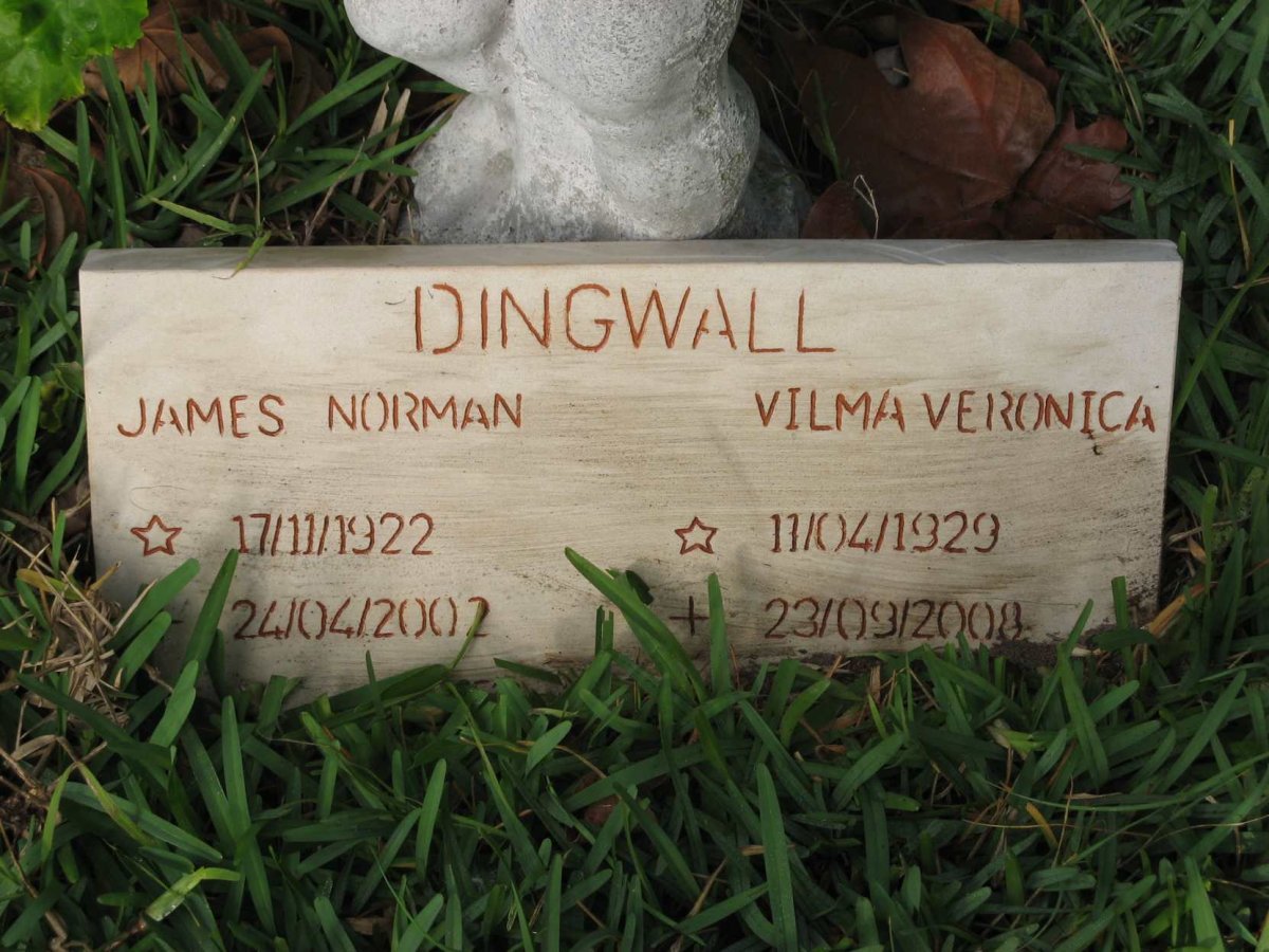 DINGWALL James Norman 1922-2002 &amp; Vilma Veronica 1929-2008