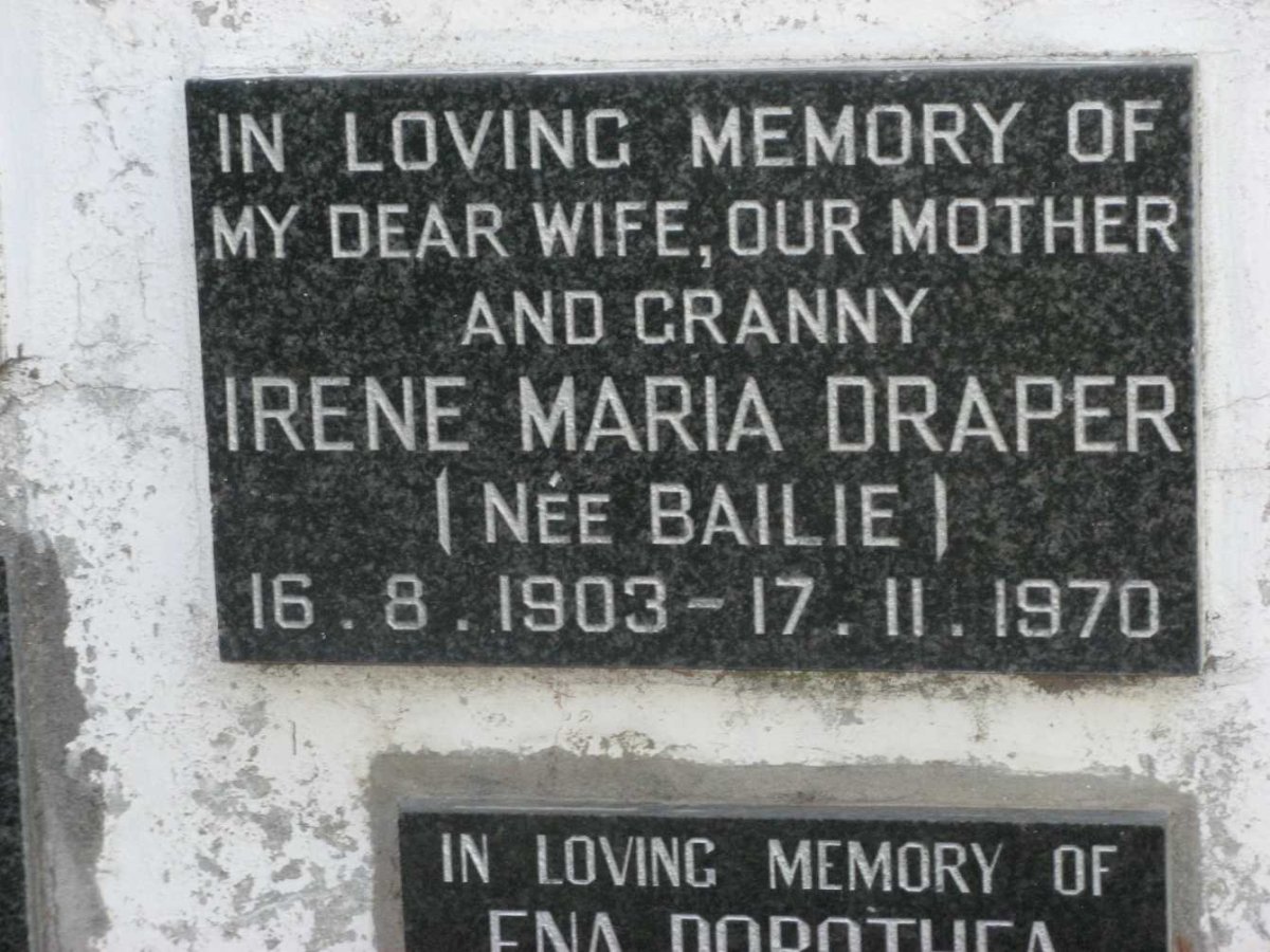 DRAPER Irene Maria nee BAILIE 1903-1970