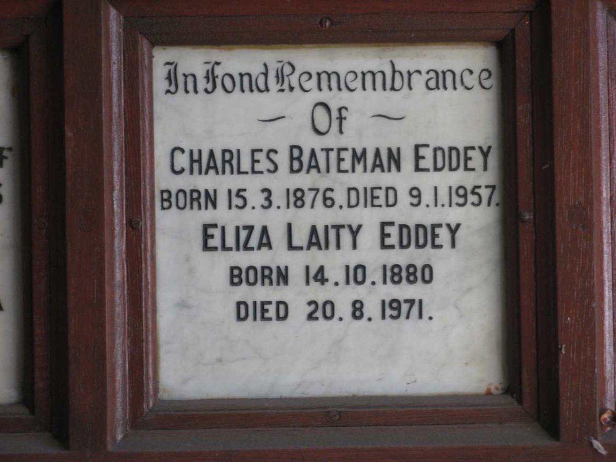 EDDEY Charles Bateman 1876-1957 &amp; Eliza Laity 1880-1971