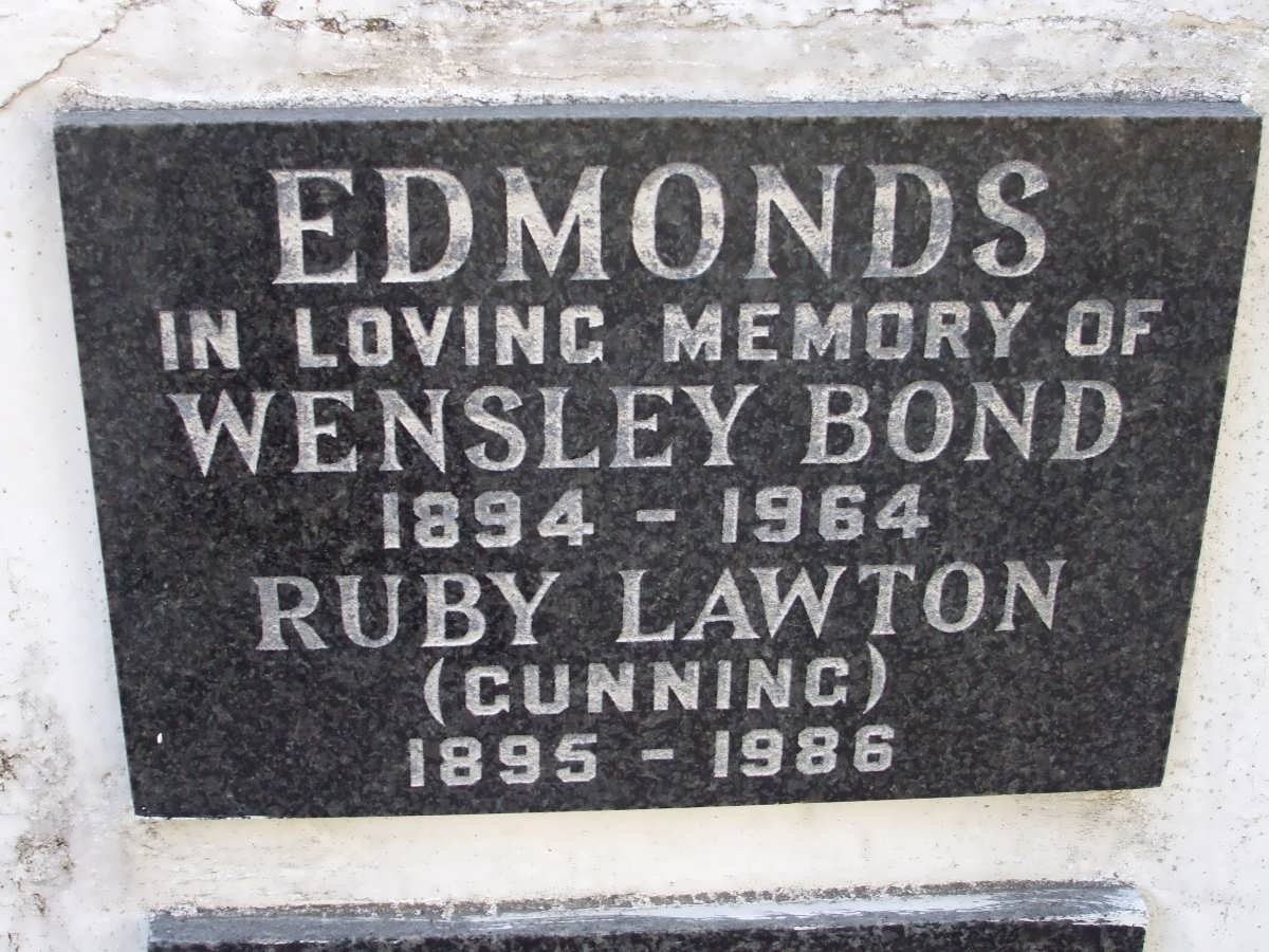 EDMONDS Wensley Bond 1894-1964 &amp; Ruby Lawton GUNNING 1895-1986